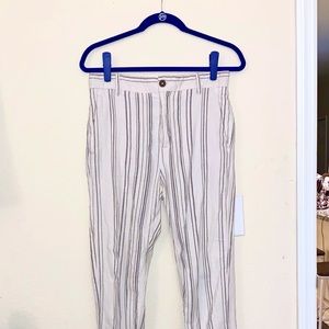 ZARA Brown & White Striped Pants